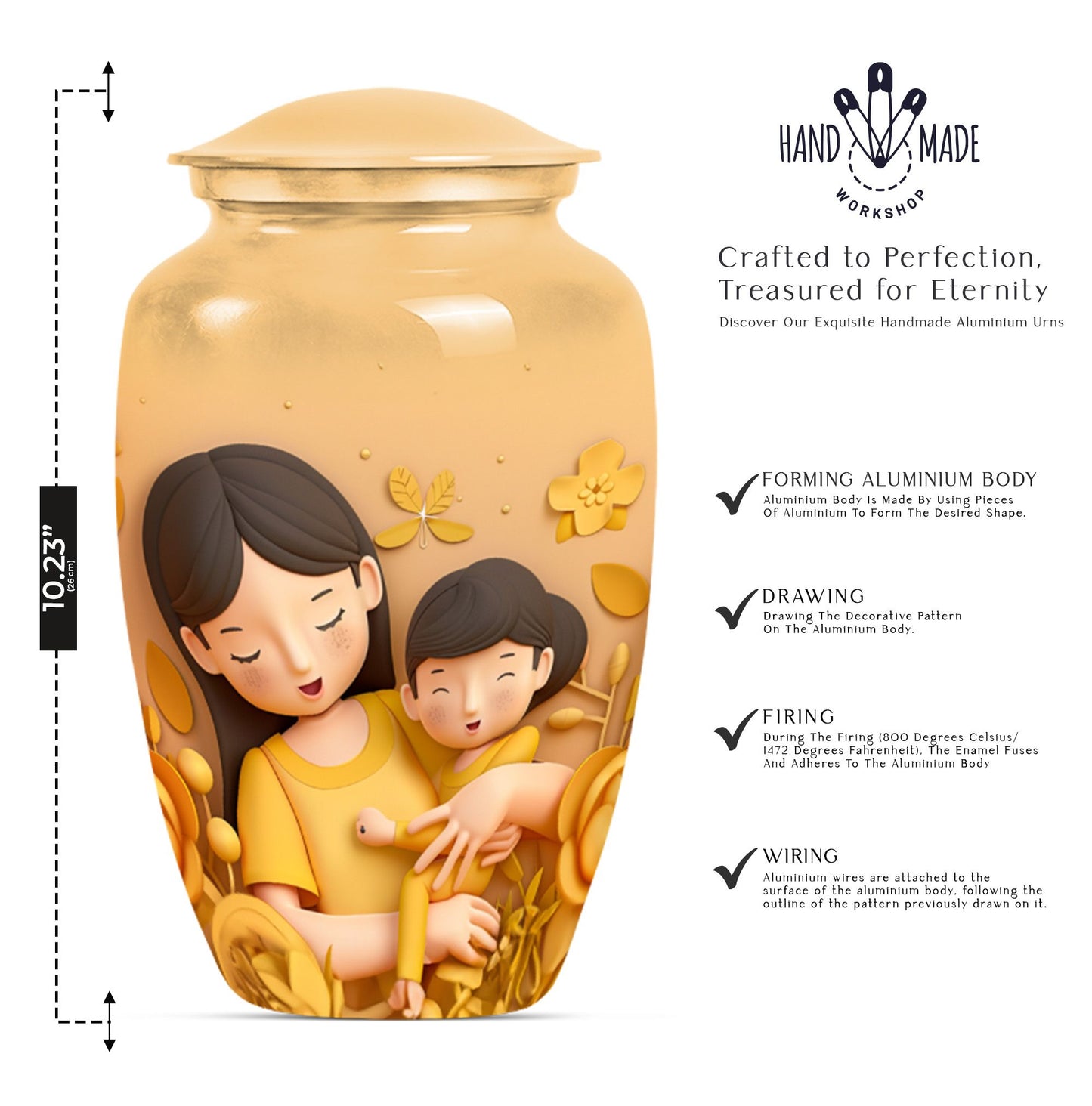 Classic 10-inch mother urn for ashes