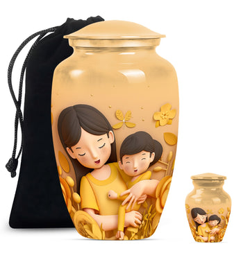 10 inch large Urn with 1 Keepsake 3 Inch Urn