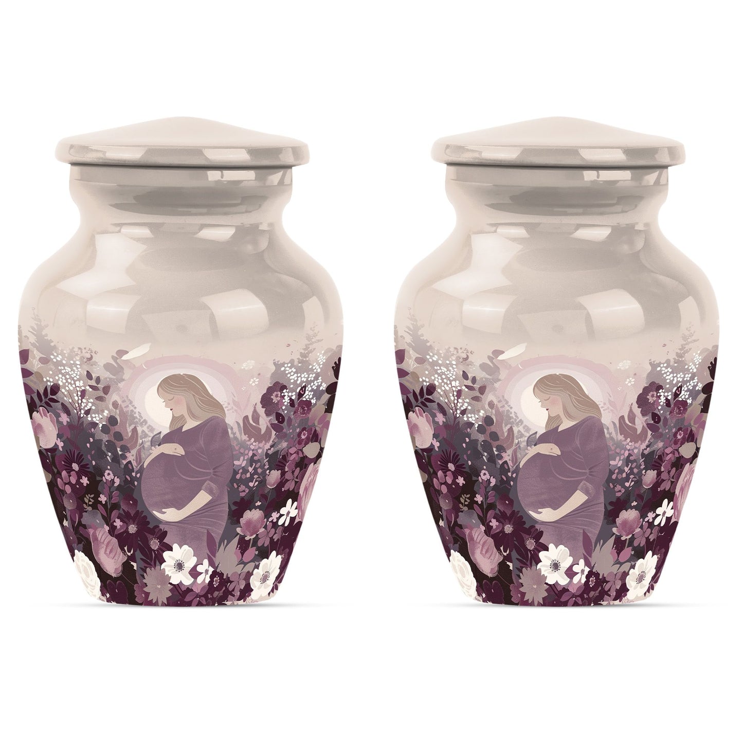  mother urn for burial, includes velvet pouch for ashes