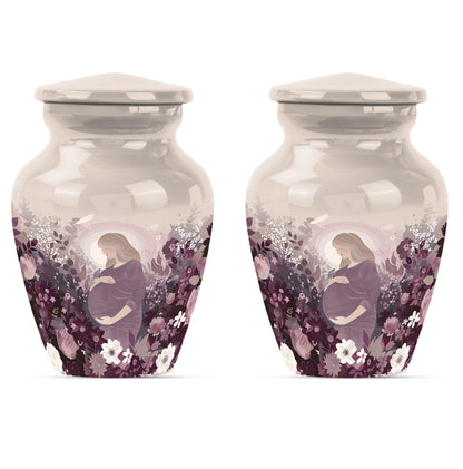  mother urn for burial, includes velvet pouch for ashes