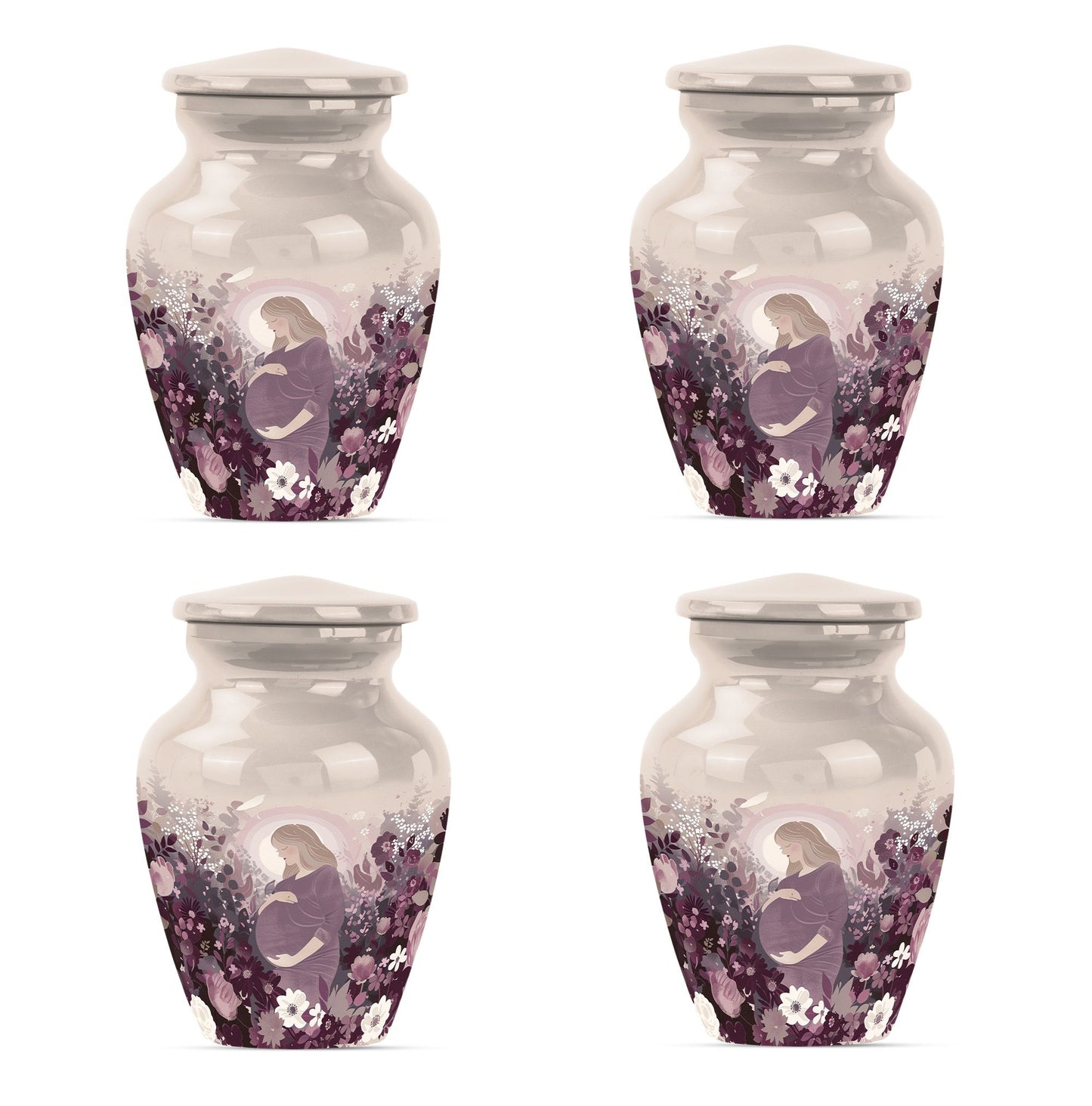  mother urn for burial, includes velvet pouch for ashes