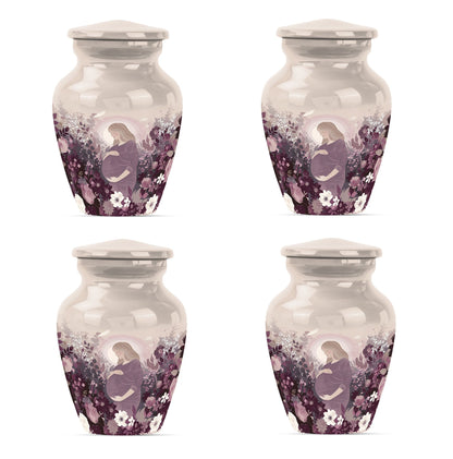 mother urn for burial, includes velvet pouch for ashes