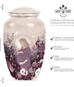  mother urn for burial, includes velvet pouch for ashes