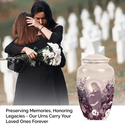  mother urn for burial, includes velvet pouch for ashes