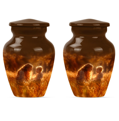 Classic 10-inch aluminium mother urn, memorial urn for mom.