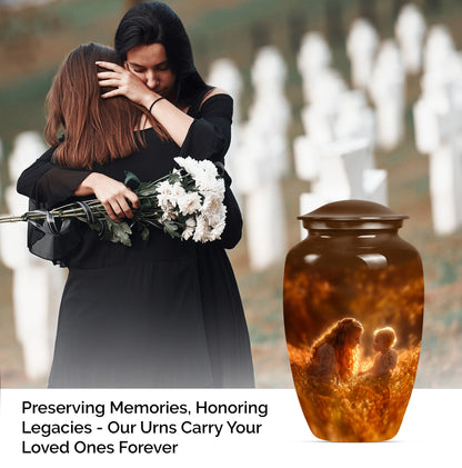 Classic 10-inch aluminium mother urn, memorial urn for mom.