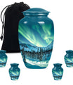 10-inch aluminium Northern Lights Urn for human ashes.