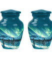10-inch aluminium Northern Lights Urn for human ashes.