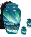 10-inch aluminium Northern Lights Urn for human ashes.