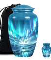 Northern Lights Memorial Urn For Ashes Large Funeral, Ashes Urn