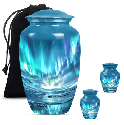 Personalized Galaxy Memorial Urn for Human Ashes - 10-inch, 200 cu in - Yatskia
