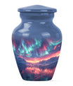 Northern Lights Small Urn For Human Ashes Funeral, Ashes Urn For Ashes