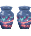 Northern Lights Small Urn For Human Ashes Funeral, Ashes Urn For Ashes