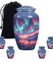 Northern Lights Small Urn For Human Ashes Funeral, Ashes Urn For Ashes