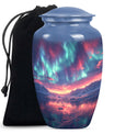 Northern Lights Small Urn For Human Ashes Funeral, Ashes Urn For Ashes