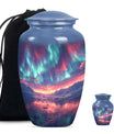 Northern Lights Small Urn For Human Ashes Funeral, Ashes Urn For Ashes