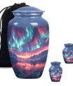 Northern Lights Small Urn For Human Ashes Funeral, Ashes Urn For Ashes