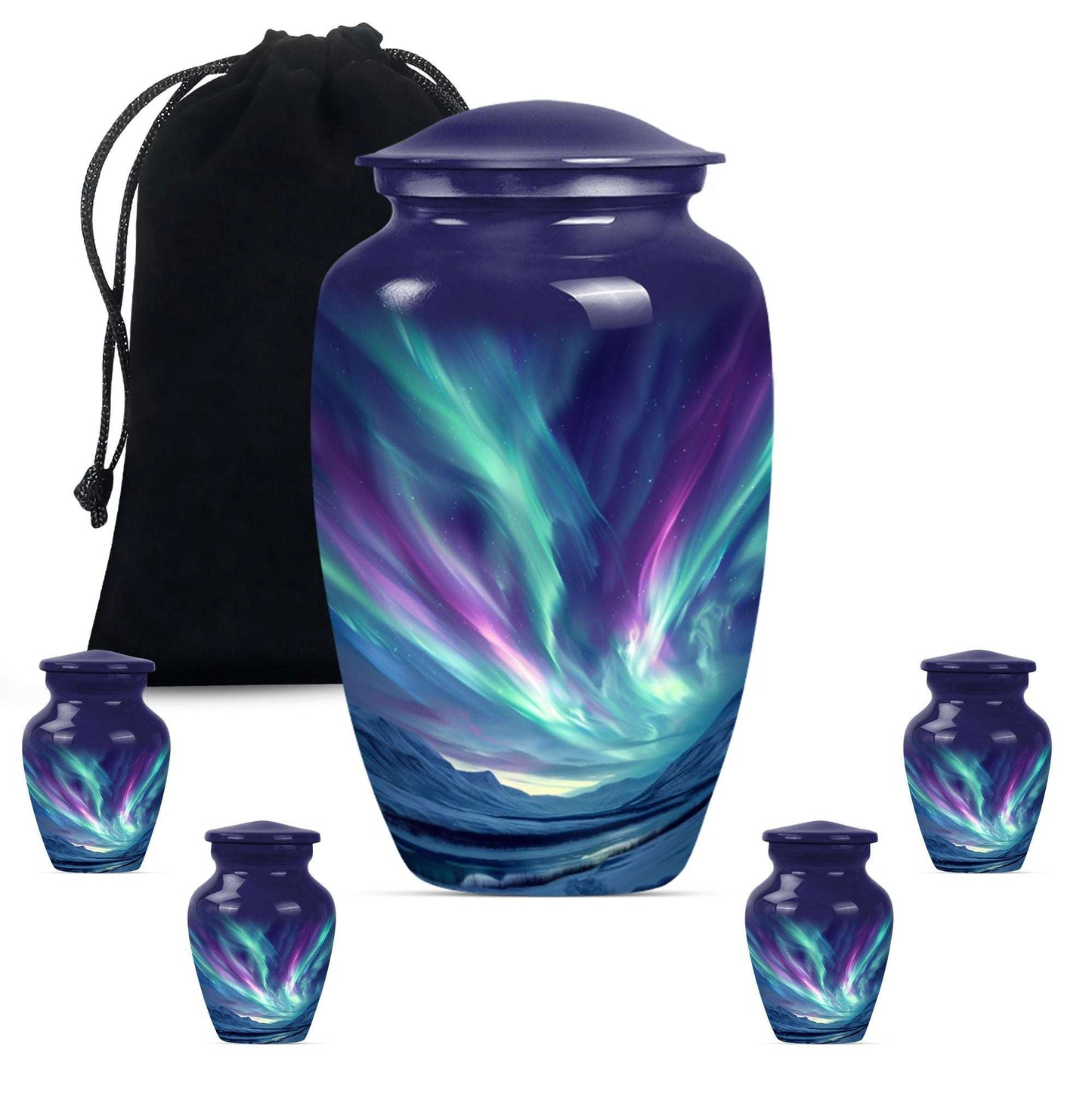 Northern Lights Funeral Urns For Ashes - Cremation Urn For Human
