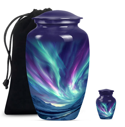 Personalized Galaxy Cremation Urn for Human Ashes - 10-inch, 200 cu in - Yatskia