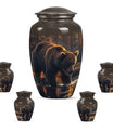 10 inch Classic Bear Urn in Purple Meadow design
