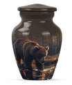 10 inch Classic Bear Urn in Purple Meadow design