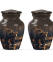 10 inch Classic Bear Urn in Purple Meadow design
