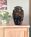 10 inch Classic Bear Urn in Purple Meadow design