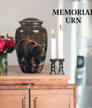 10 inch Classic Bear Urn in Purple Meadow design