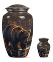 10 inch Classic Bear Urn in Purple Meadow design