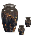 10 inch Classic Bear Urn in Purple Meadow design