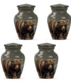 10-inch Bear Urn in Purple Meadow theme for human ashes.