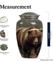 10-inch Bear Urn in Purple Meadow theme for human ashes.