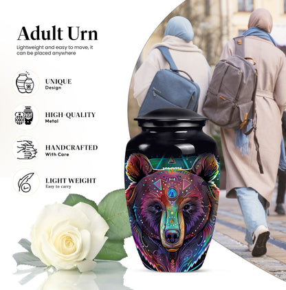 Purple Meadow Bear Urn, 