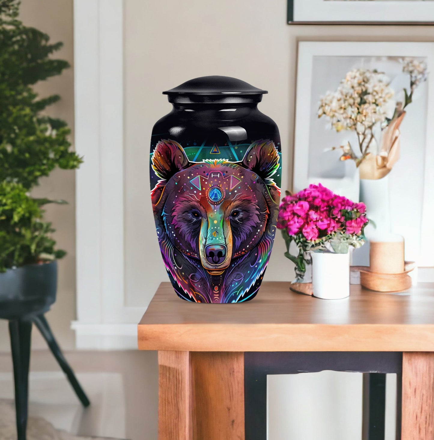 Purple Meadow Bear Urn, 