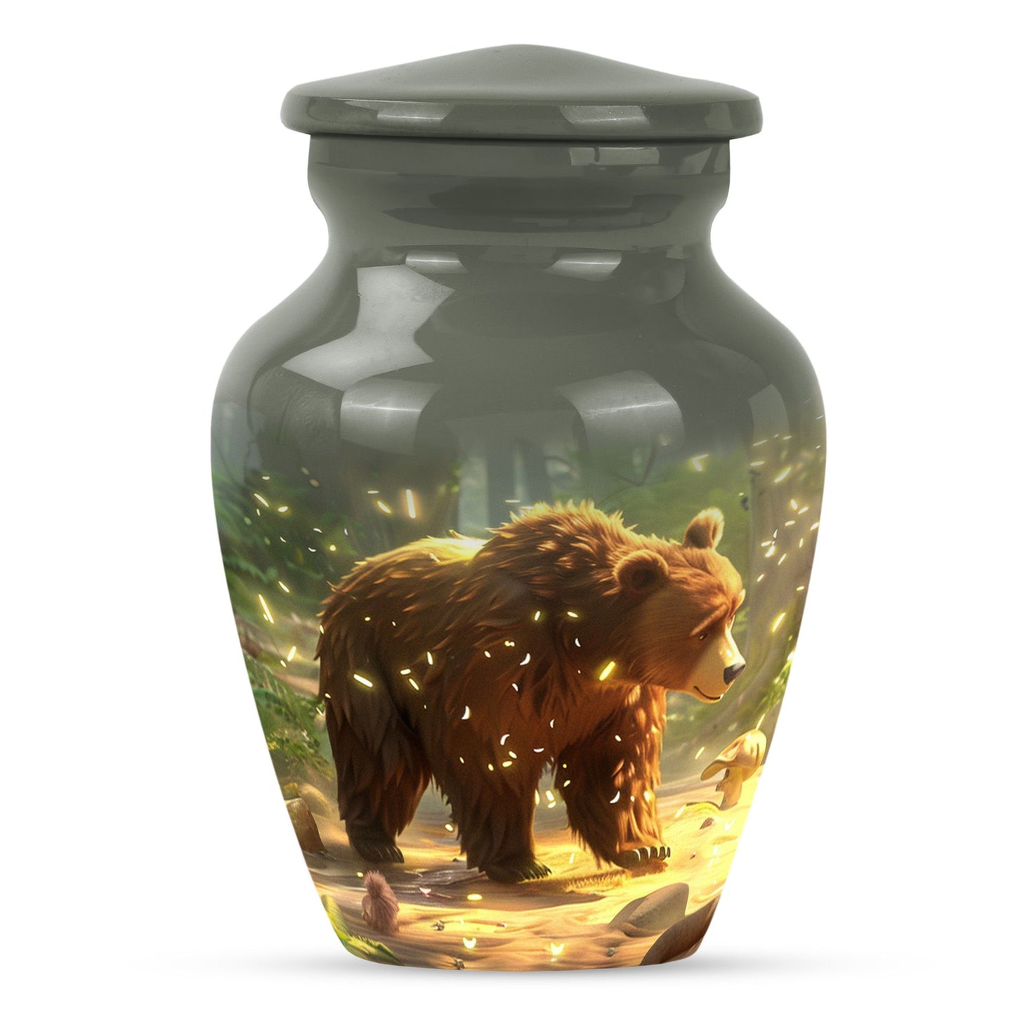 Personalized Bear Cremation Urn for Human Ashes - 10-inch, 200 cu in - Yatskia