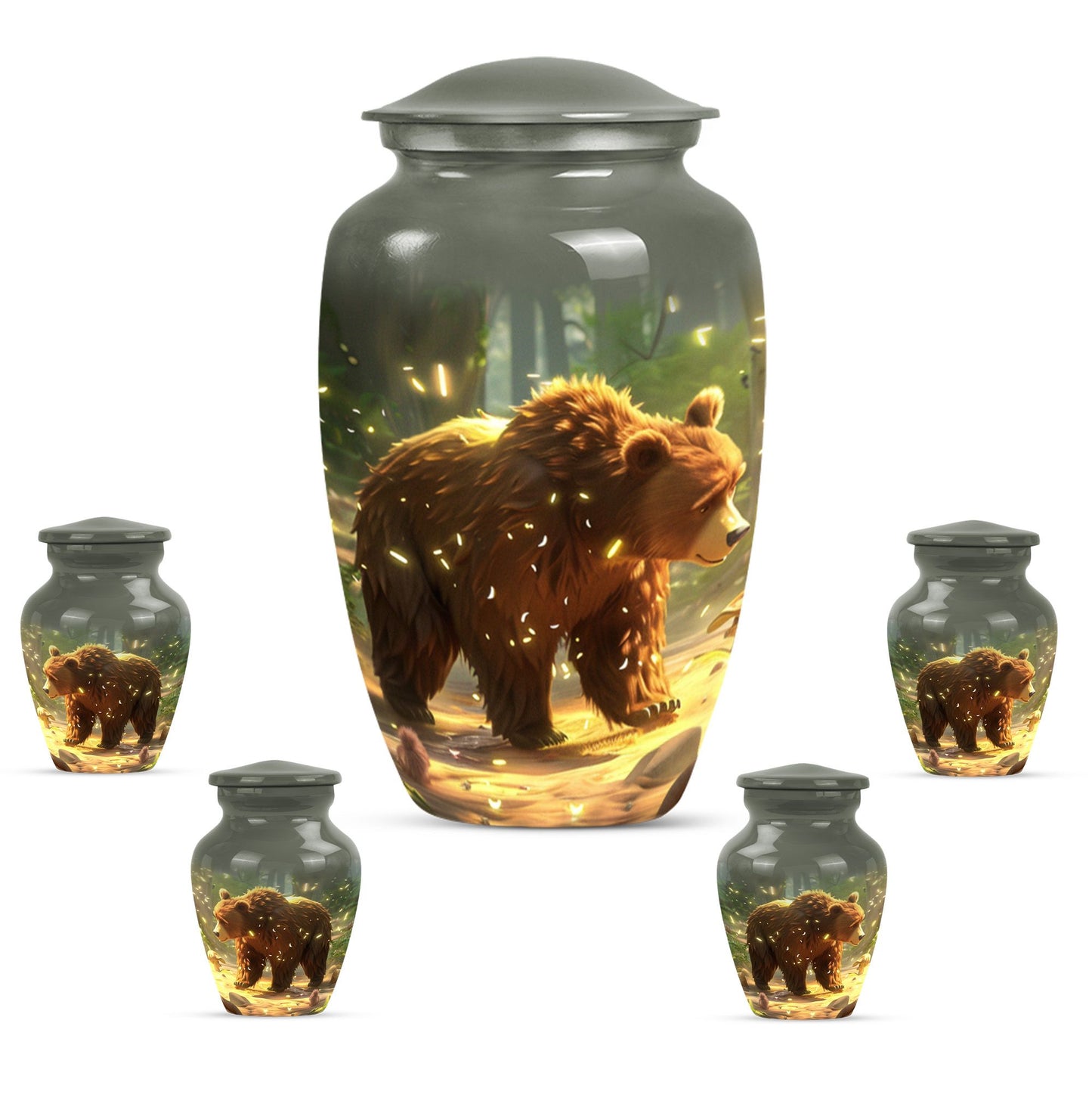 Personalized Bear Cremation Urn for Human Ashes - 10-inch, 200 cu in - Yatskia