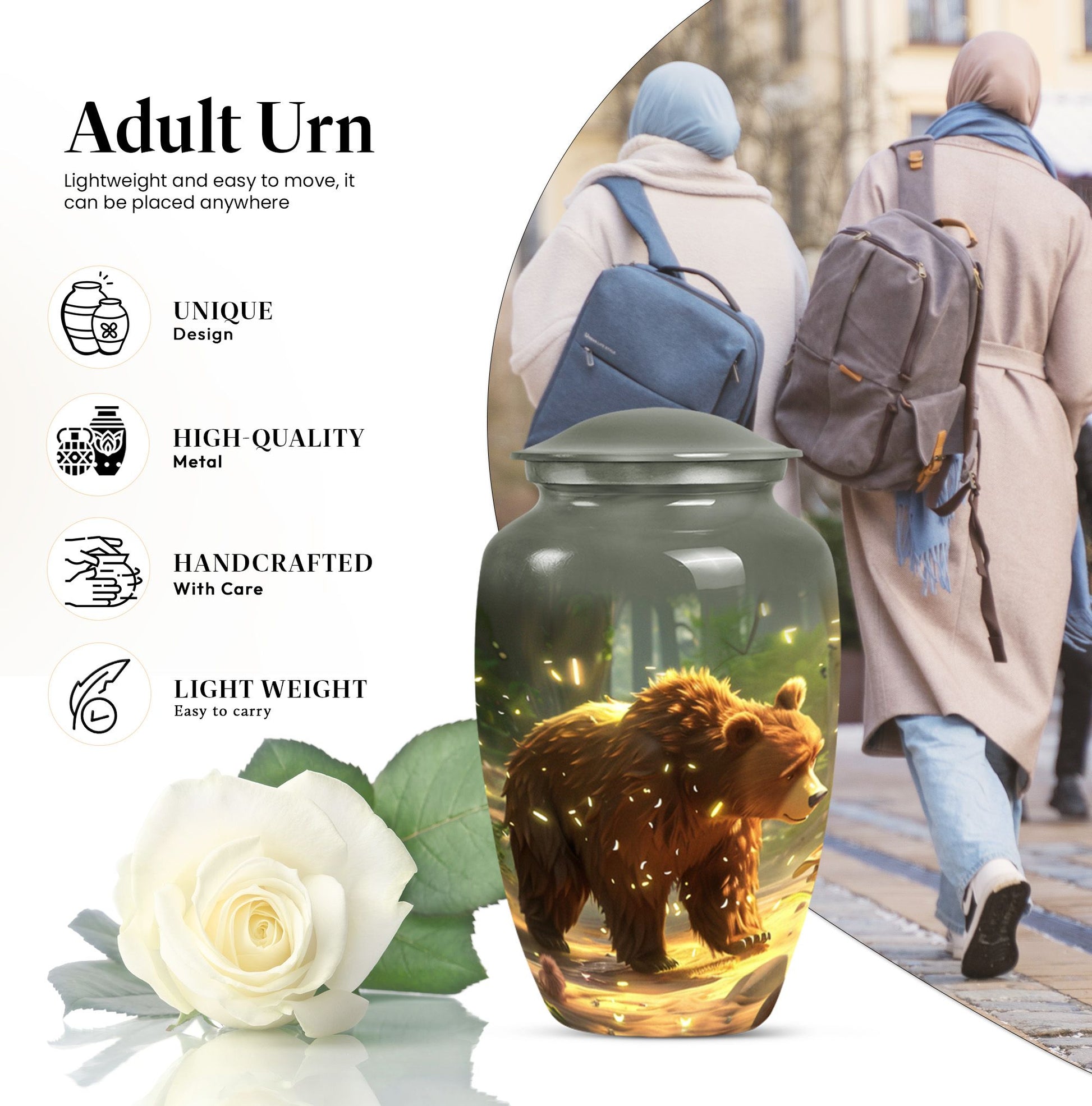 Bear Urn for ashes remains.