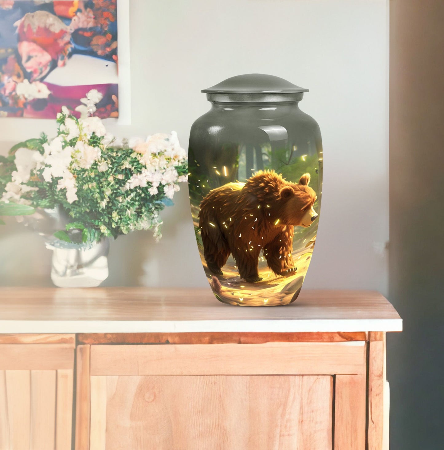 Bear Urn for ashes remains.