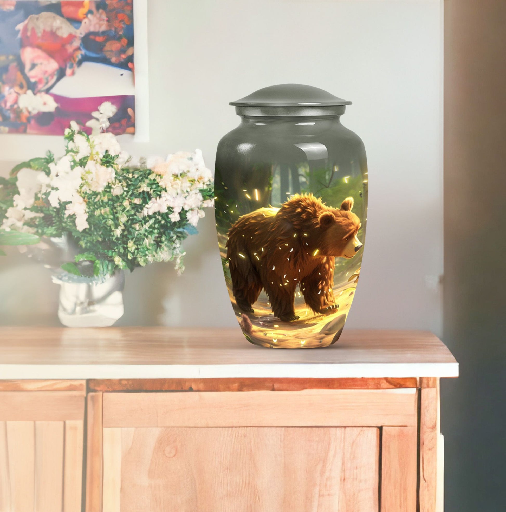 Bear Urn for ashes remains.