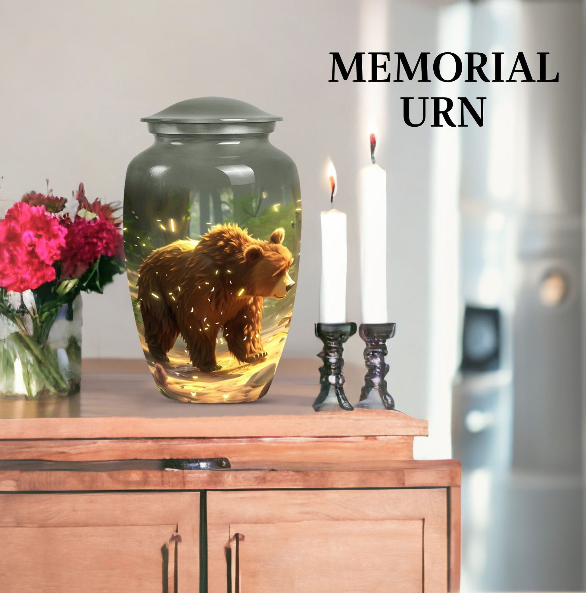Bear Urn for ashes remains.
