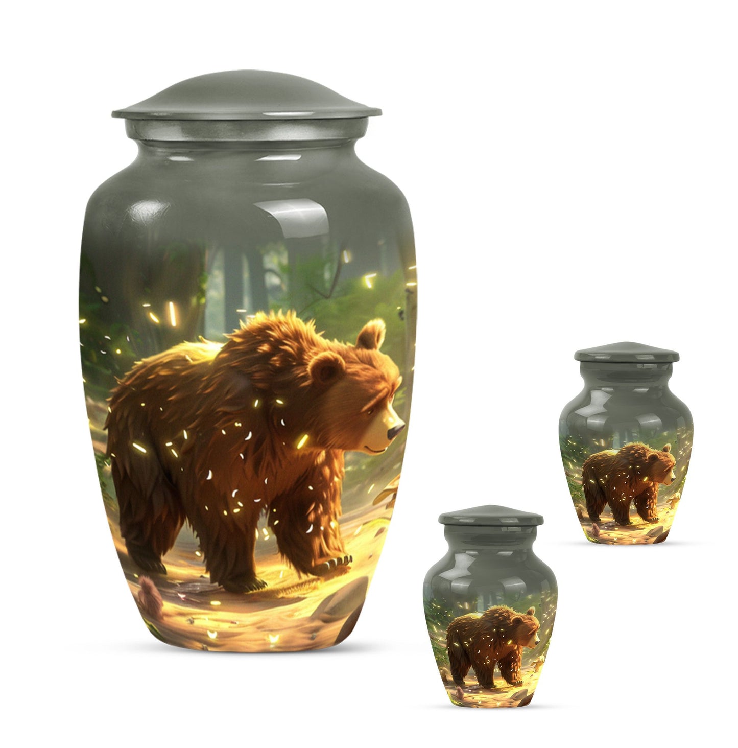 Personalized Bear Cremation Urn for Human Ashes - 10-inch, 200 cu in - Yatskia