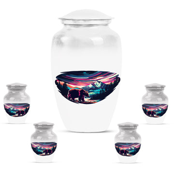 Large Urn With 4 Keepsake Urn