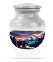  bear urn in purple meadow 