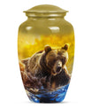 Classic Bear Urn in Purple Meadow theme.
