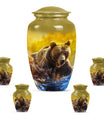 Classic Bear Urn in Purple Meadow theme.