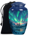 10-inch Northern Lights Urn in Purple Meadow.