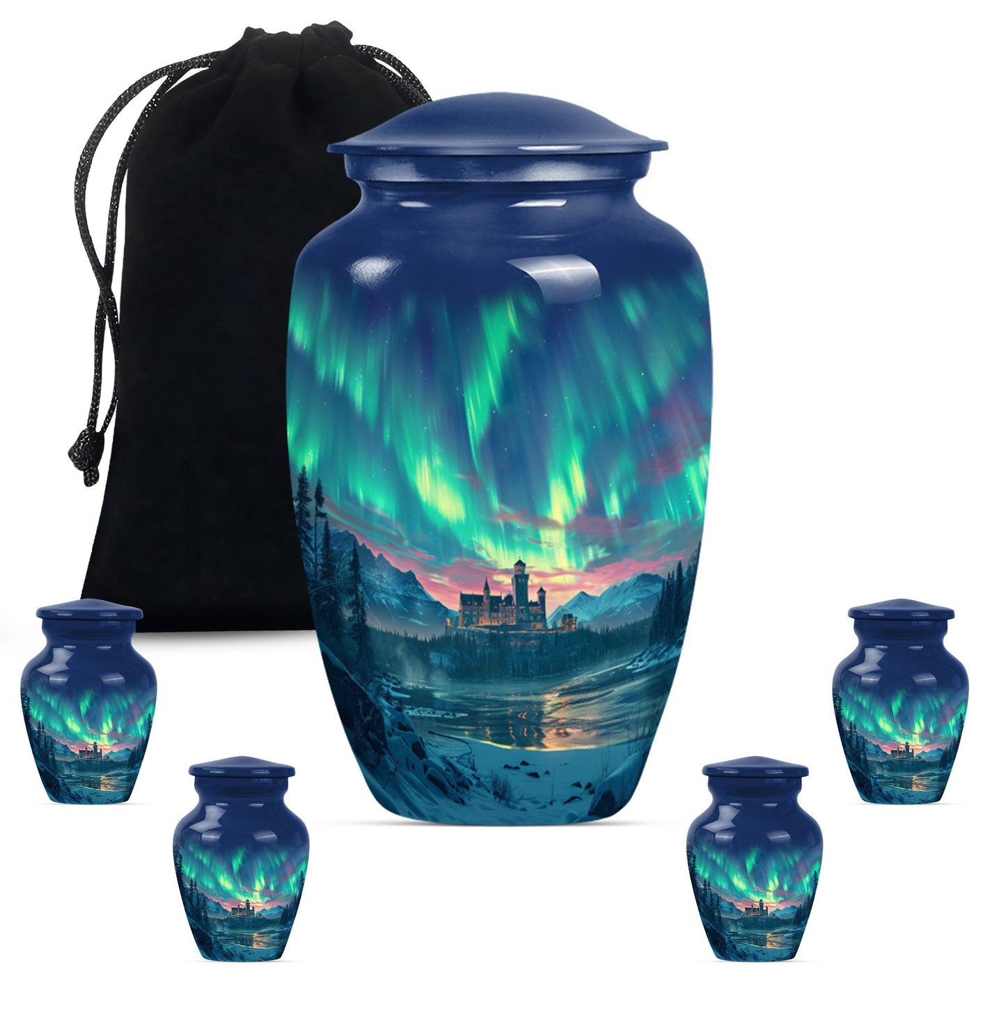 Personalized Galaxy Cremation Urn for Human Ashes - 10-inch, 200 cu in - Yatskia