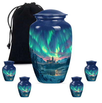 Personalized Galaxy Cremation Urn for Human Ashes - 10-inch, 200 cu in - Yatskia