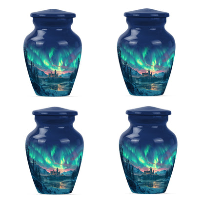 10-inch Northern Lights Urn in Purple Meadow.