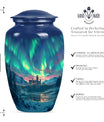 10-inch Northern Lights Urn in Purple Meadow.